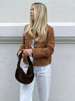Suede Jas Dames met Borstzakken