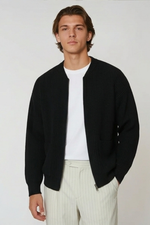 Men Zip Up Knitted Cardigan Lined