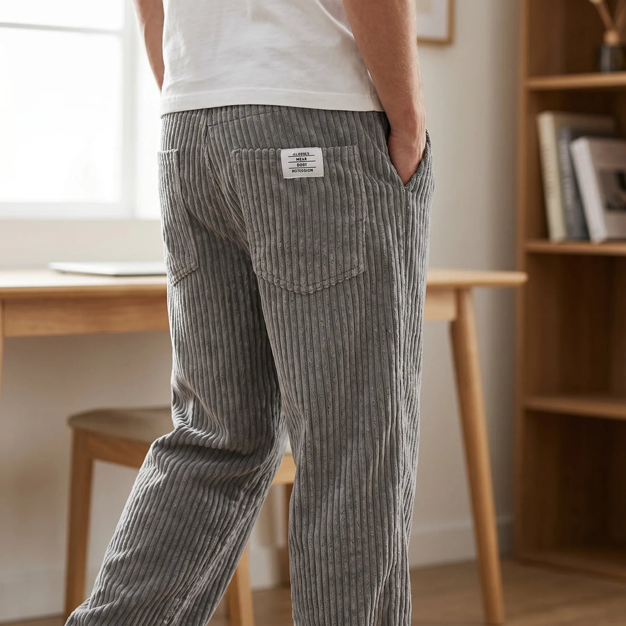 Corduroy broek met elastische taille Heren