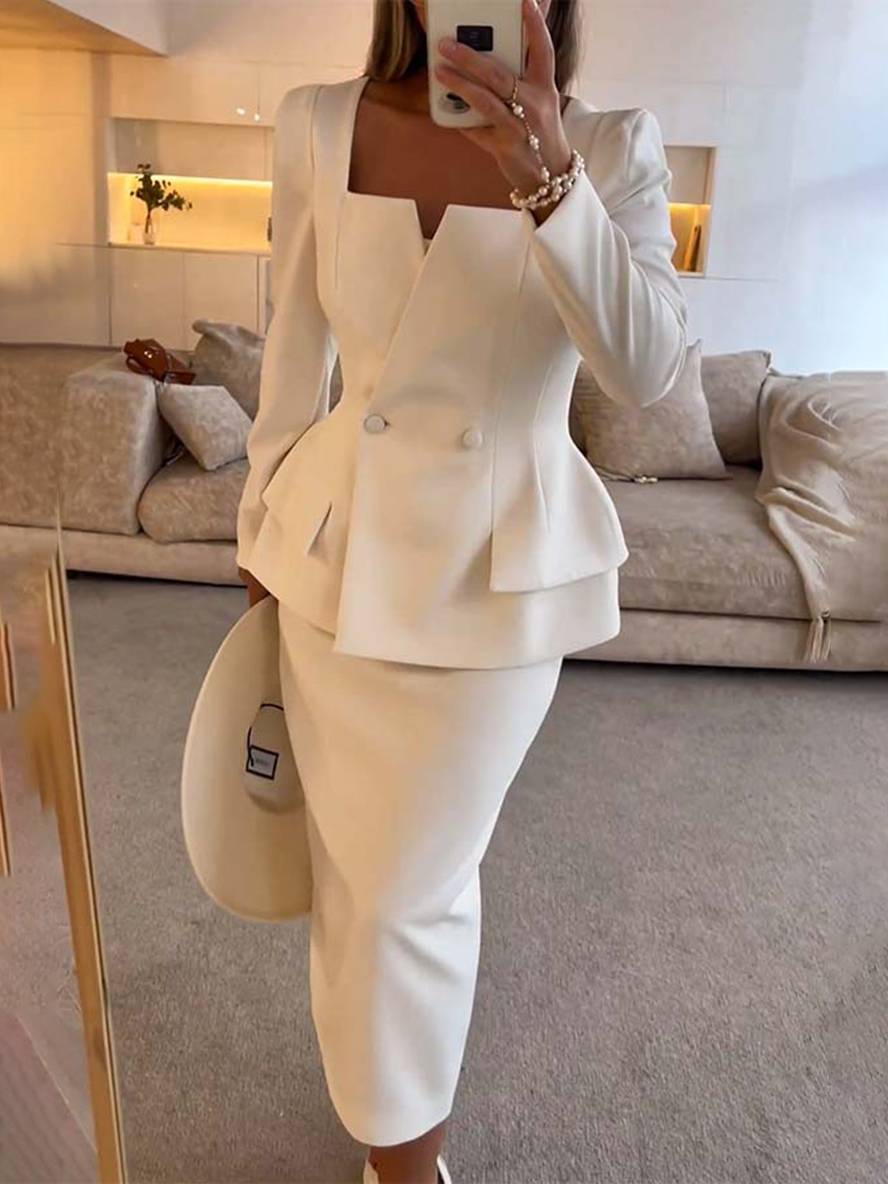 Kantoorset met blazer en rok Dames