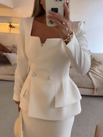 Kantoorset met blazer en rok Dames