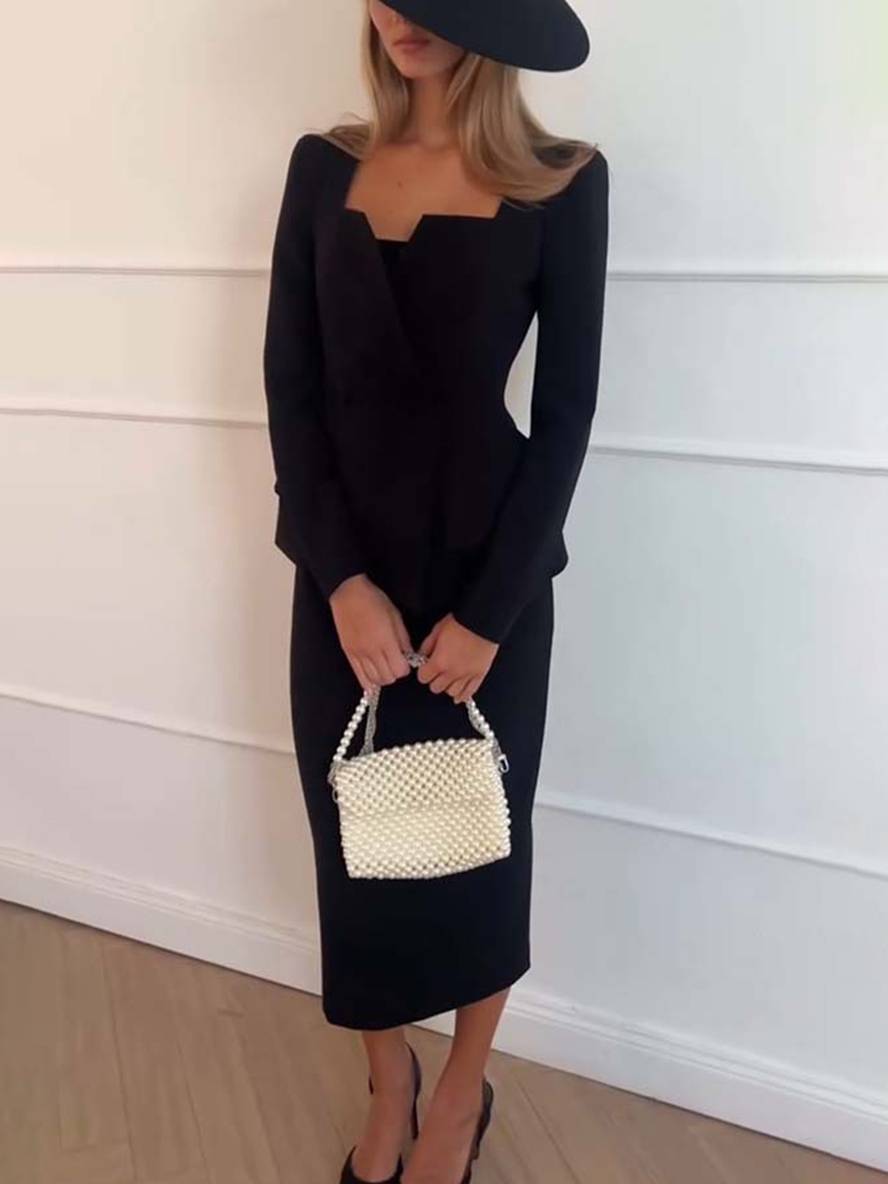 Kantoorset met blazer en rok Dames