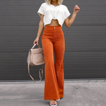 Corduroy Flared Broek met Hoge Taille Dames