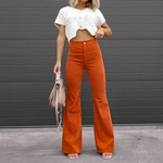 Corduroy Flared Broek met Hoge Taille Dames