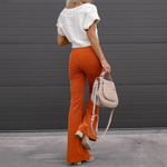 Corduroy Flared Broek met Hoge Taille Dames
