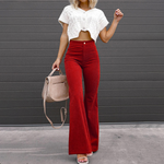 Corduroy Flared Broek met Hoge Taille Dames