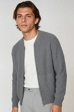 Men Zip Up Knitted Cardigan Lined