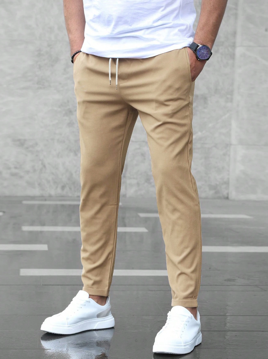 Slim fit broek met stretch heren