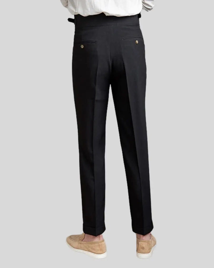 Oxford zomerbroek regular fit heren - Zwart