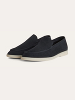 Verfijnde suède loafers heren - Marineblauw