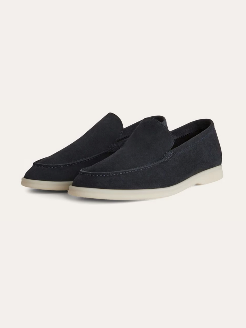 Verfijnde suède loafers heren - Marineblauw