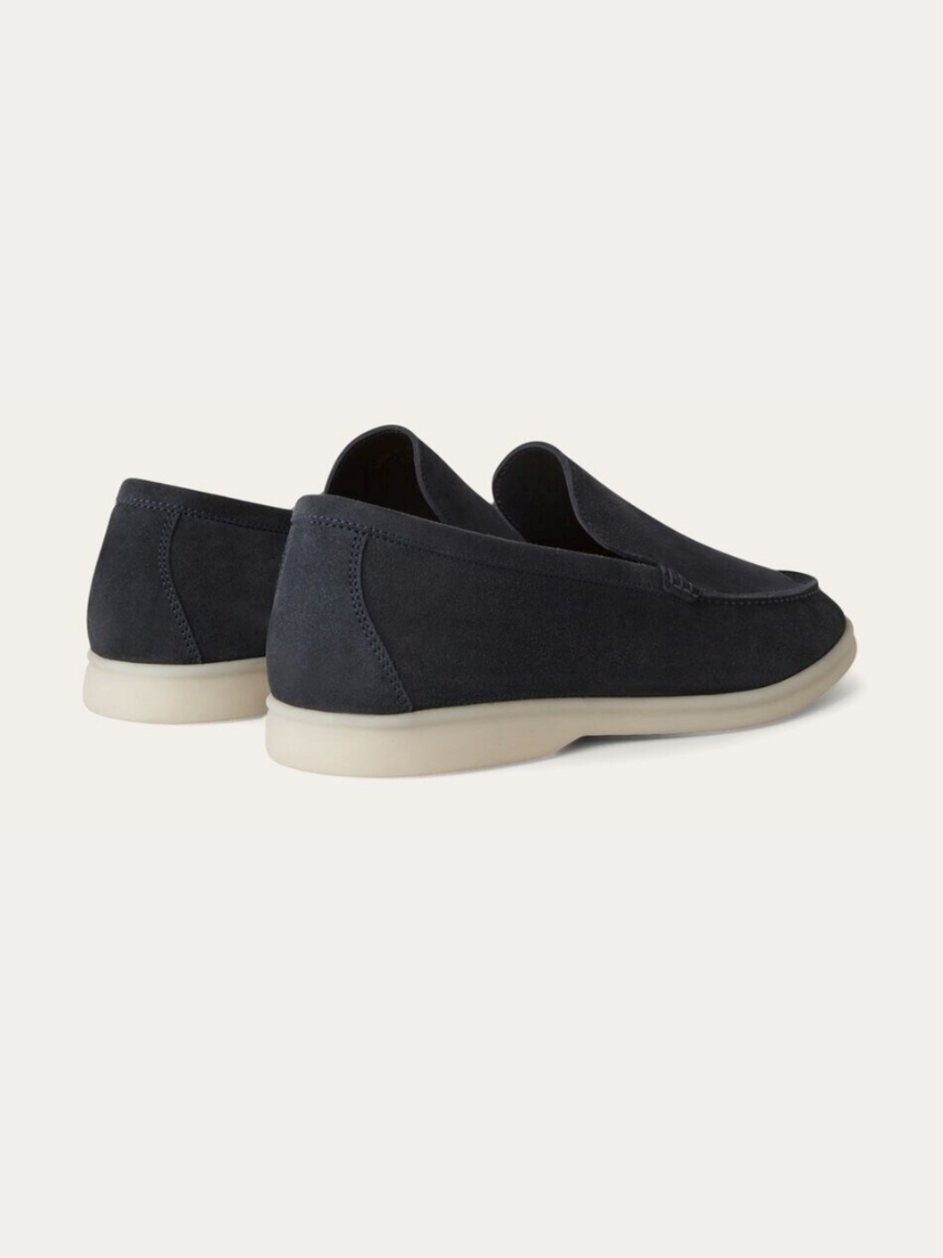 Verfijnde suède loafers heren - Marineblauw