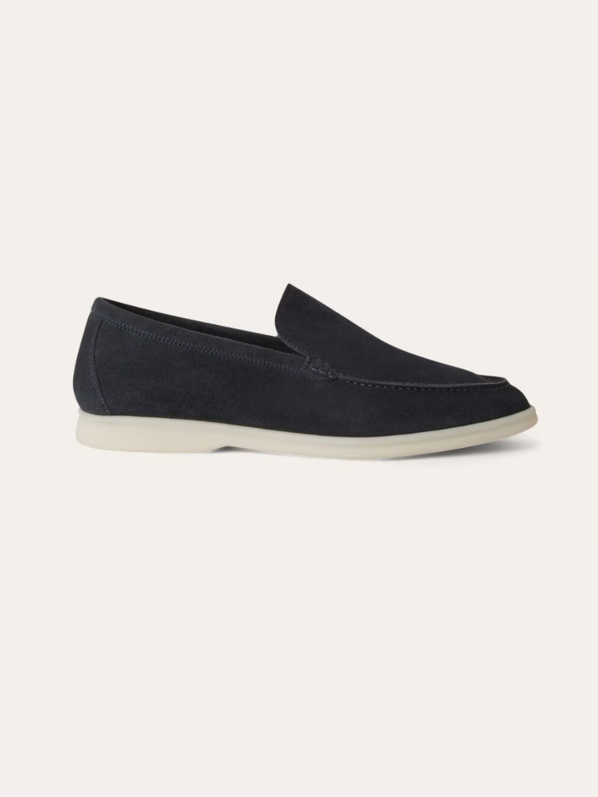 Verfijnde suède loafers heren - Marineblauw