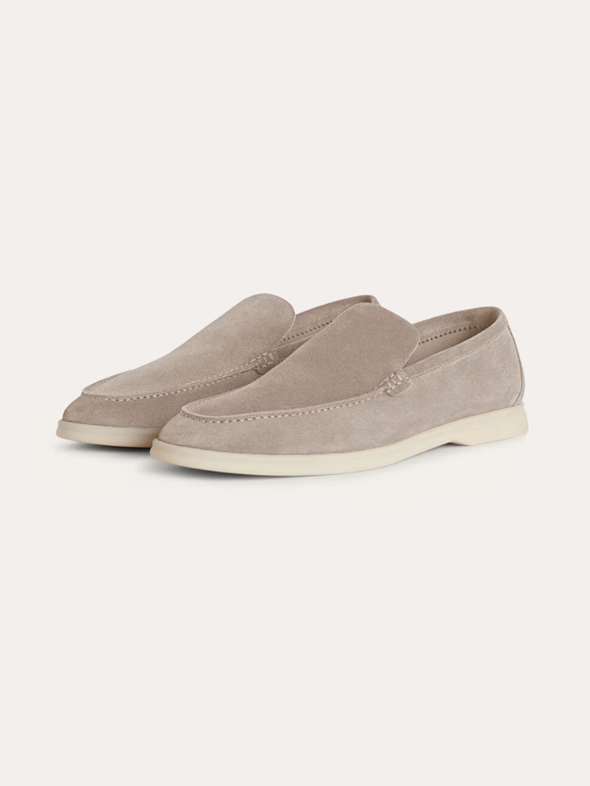 Verfijnde suède loafers heren – Beige