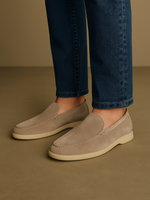 Verfijnde suède loafers heren – Beige