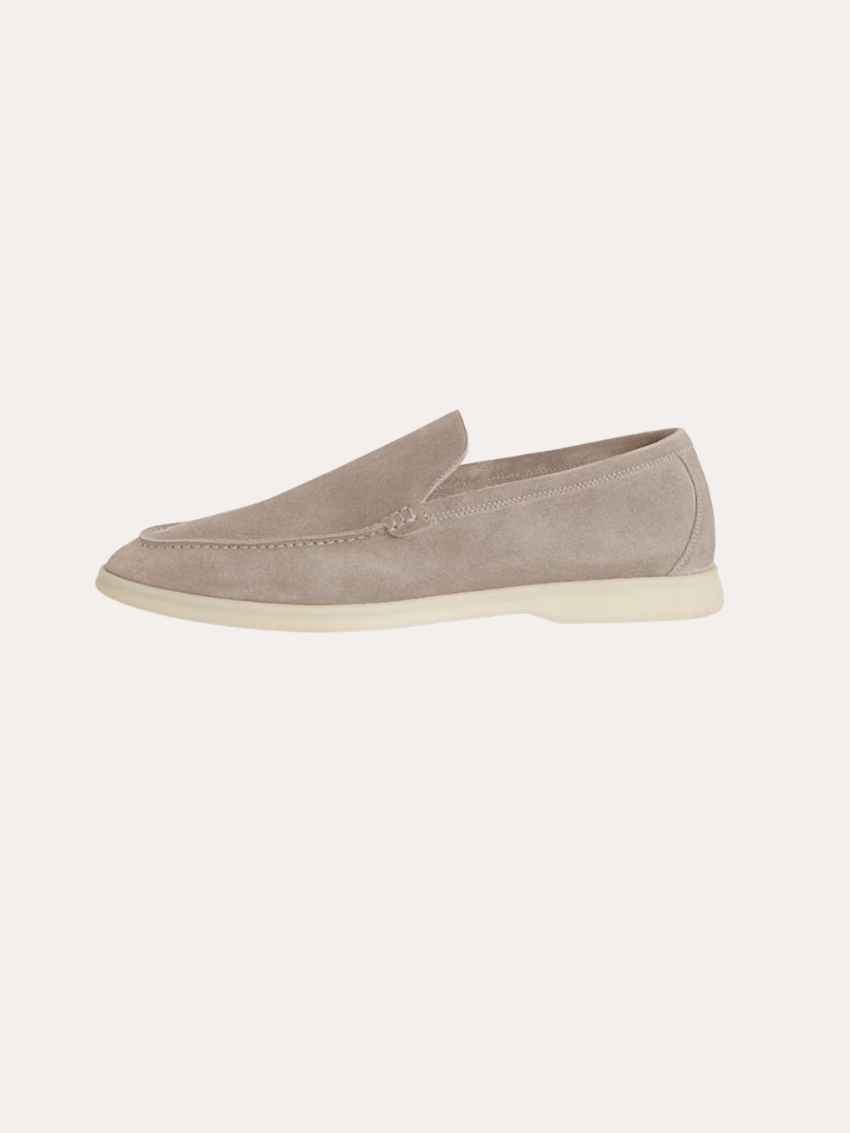 Verfijnde suède loafers heren – Beige
