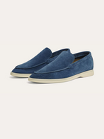 Verfijnde suède loafers heren – Blauw