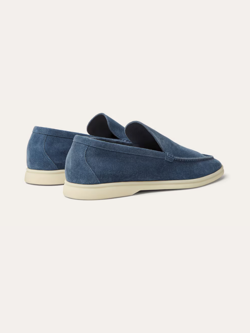 Verfijnde suède loafers heren – Blauw