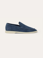 Verfijnde suède loafers heren – Blauw