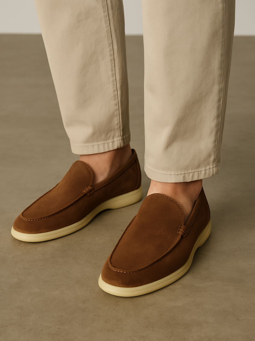Verfijnde suède loafers heren – Bruin