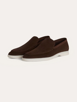 Verfijnde suède loafers heren – Diepbruin
