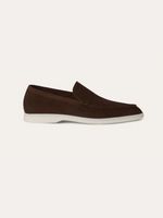 Verfijnde suède loafers heren – Diepbruin