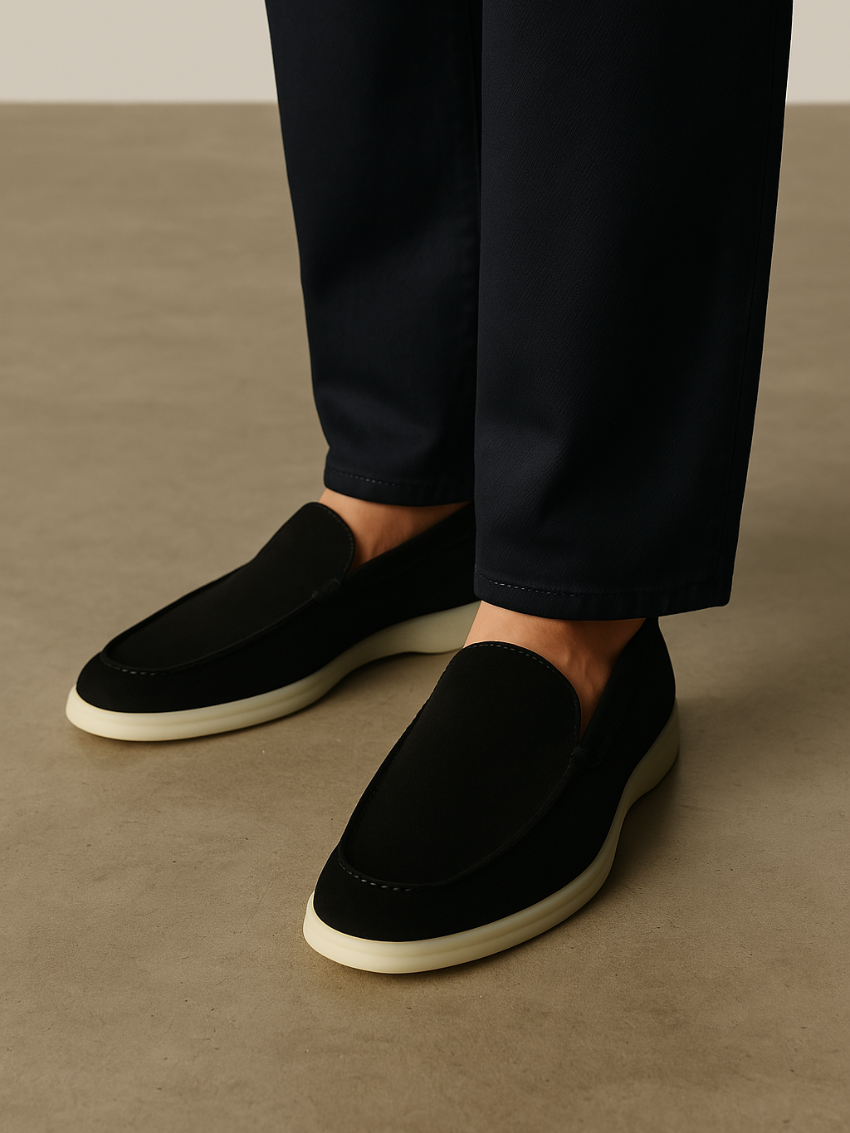 Verfijnde suède loafers heren – Zwart