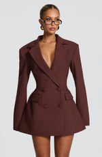 Mini blazer jurk met lange mouwen Dames