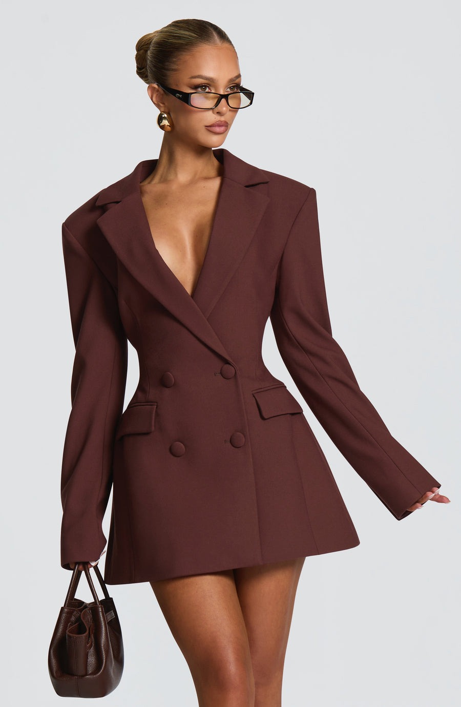 Mini blazer jurk met lange mouwen Dames