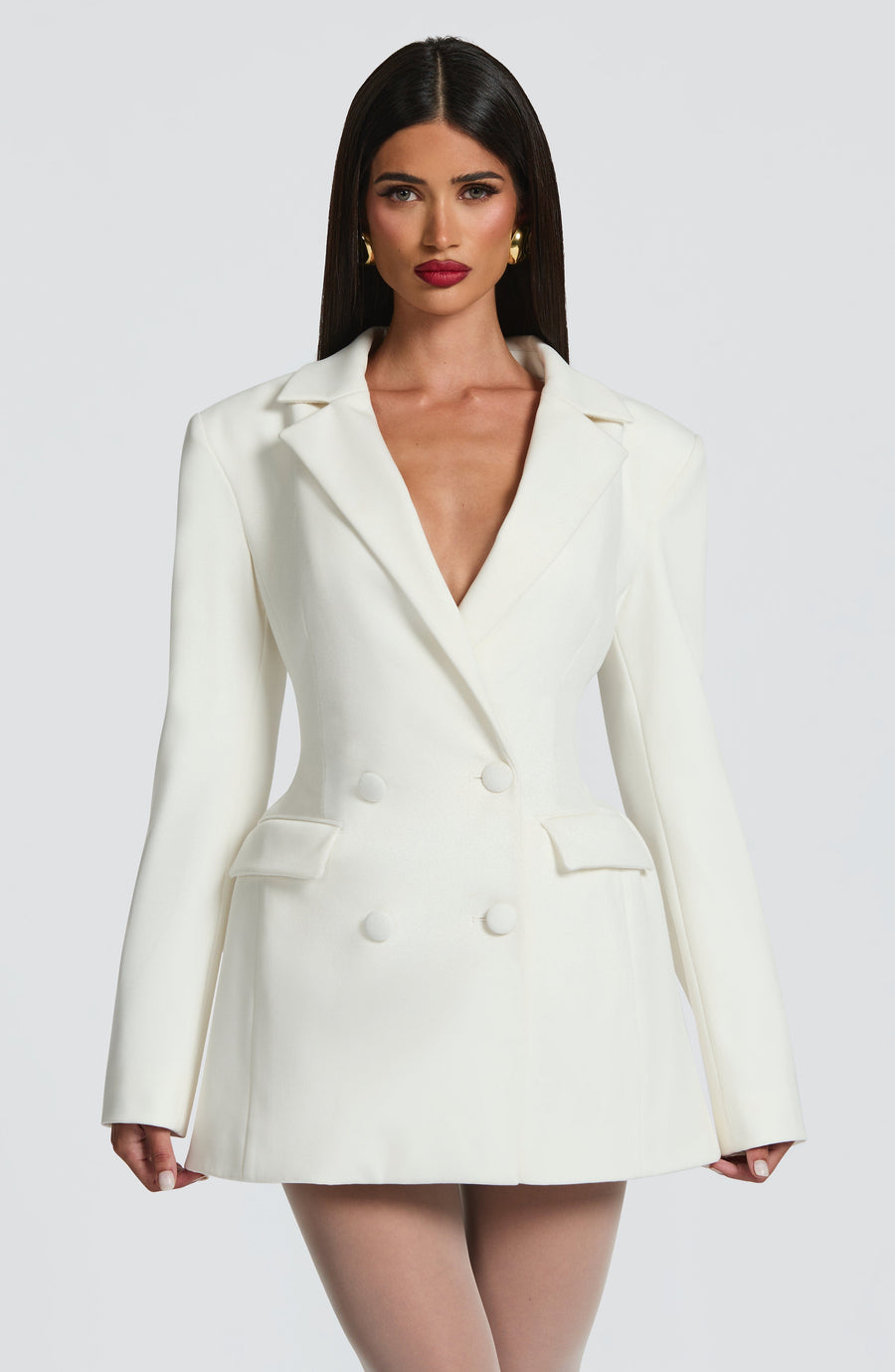 Mini blazer jurk met lange mouwen Dames