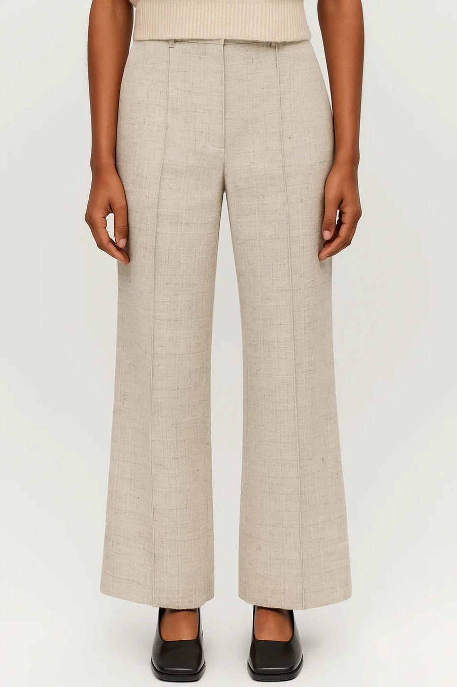 Wijde pantalon met hoge taille Dames