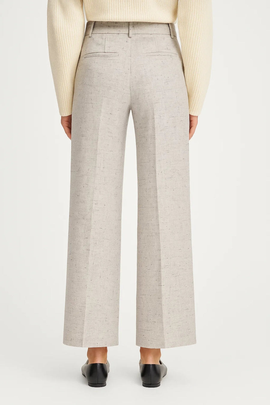 Wijde pantalon met hoge taille Dames
